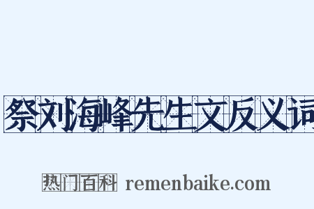 祭刘海峰先生文反义词是什么意思的图片
